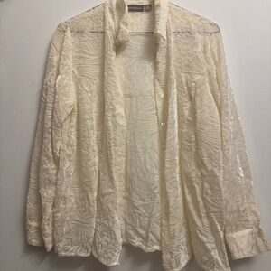 Elegant Sheer Cream Blouse
